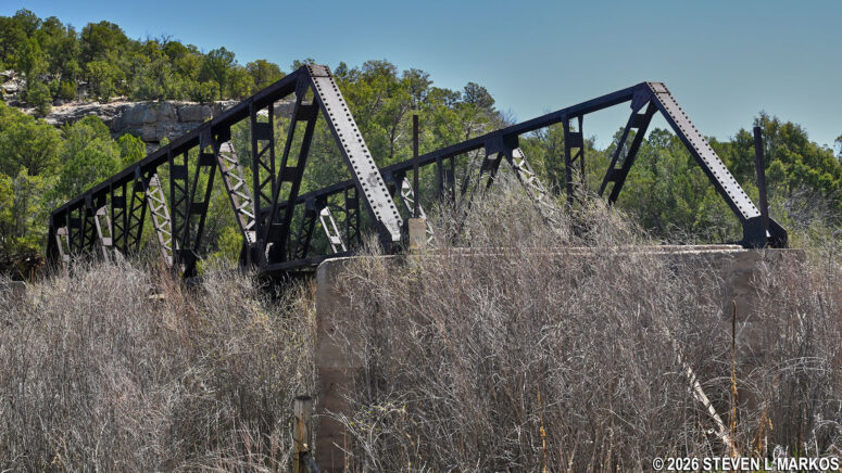 Up-close view of the Old Colonias Bridge on the South Pasture Loop Trail, Pecos National Historical Park