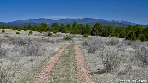 View of the Sangre de Cristo Mountains from the South Pasture Loop Trail, Pecos National Historical Park