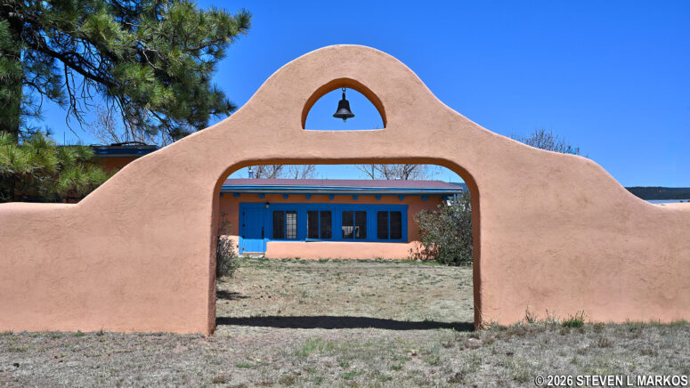 Expanded archway behind the Trading Post at the Forked Lightning Ranch, Pecos National Historical Park