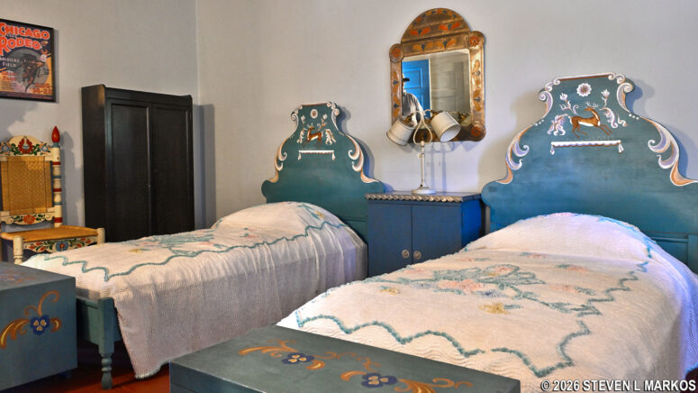 Guest bedroom at the Forked Lightning Ranch main house, Pecos National Historical Park