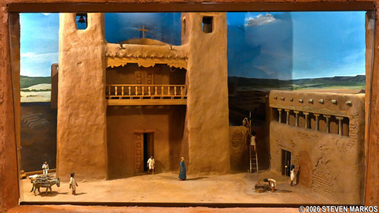 Diorama of the Spanish Mission Church on display at the Pecos National Historical Park Visitor Center