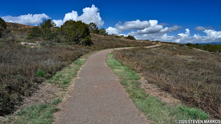 Uphill path across the midden on the Ancestral Sites Trail at Pecos National Historical Park