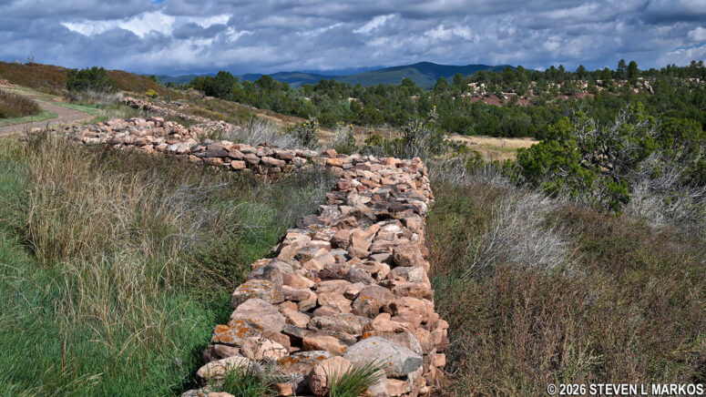 Stone boundary wall around the Pecos Pueblo, Pecos National Historical Park