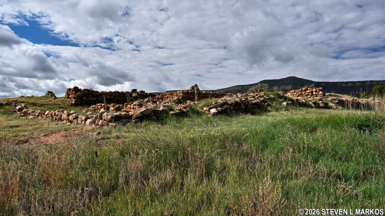 Section of the South Pueblo ruins at Stop 4 on the Ancestral Sites Trail, Pecos National Historical Park