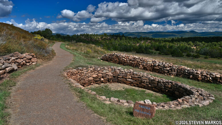 Partially reconstructed North Pueblo kiva along the Ancestral Sites Trail at Pecos National Historical Park