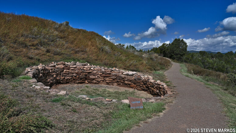 Partially reconstructed North Pueblo kiva along the Ancestral Sites Trail at Pecos National Historical Park
