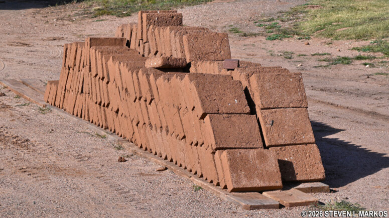 Adobe bricks made to preserve the Spanish Mission Church ruins at Pecos National Historical Park