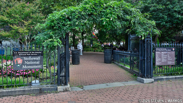 Entrance to Christopher Park, part of Stonewall National Monument