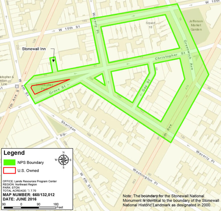 Map showing the boundary of Stonewall National Monument