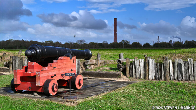 Replica 32-pounder cannon at Battery Four on the Chalmette Battlefield, Jean Lafitte National Historical Park and Preserve