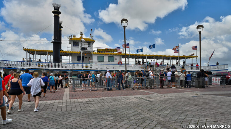 Guests boarding the Creole Queen at the French Quarter of New Orleans