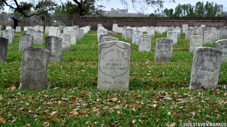 Marker for a Civil War member of the Colored Troops at Chalmette National Cemetery, Jean Lafitte National Historical Park and Preserve