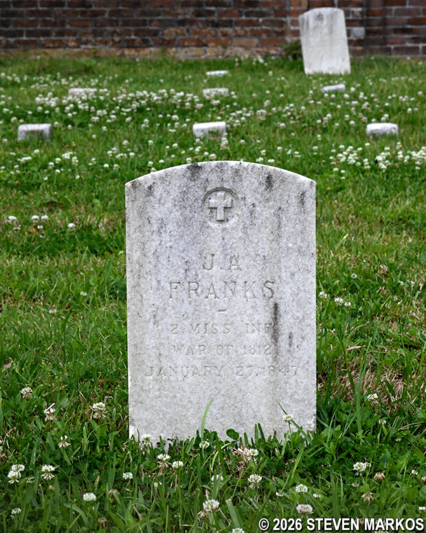 Marker for a War of 1812 veteran at Chalmette National Cemetery, Jean Lafitte National Historical Park and Preserve