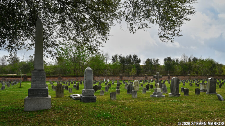 Assortment of privately-funded grave markers at Chalmette National Cemetery, Jean Lafitte National Historical Park and Preserve