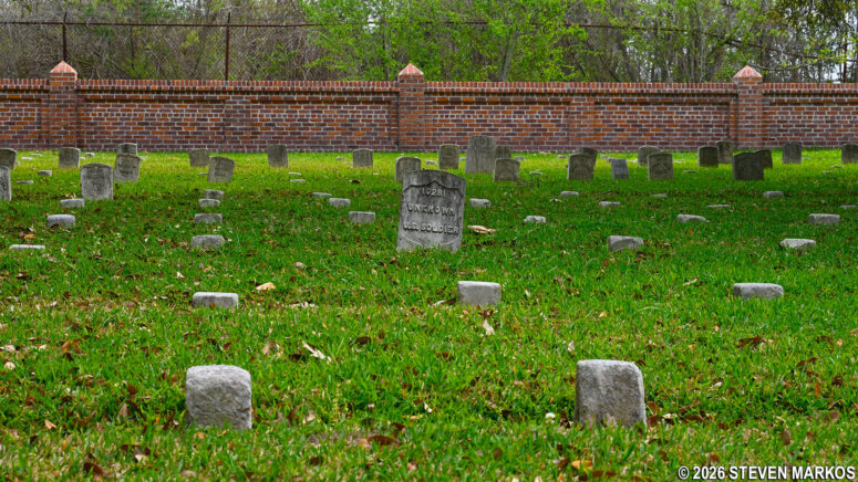 Section of unknown soldier graves at Chalmette National Cemetery, Jean Lafitte National Historical Park and Preserve