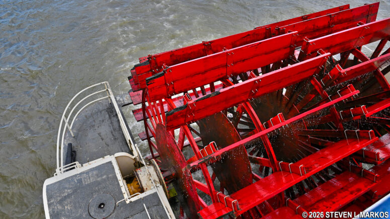 Paddle wheel of the New Orleans riverboat, the Creole Queen