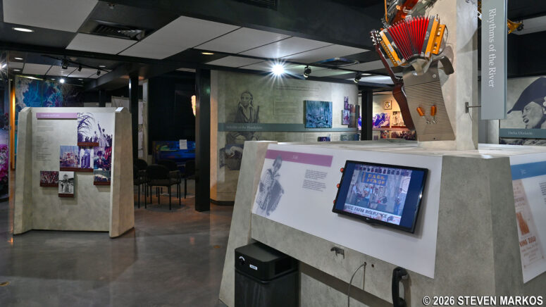 Exhibit area inside the French Quarter Visitor Center, Jean Lafitte National Historical Park and Preserve