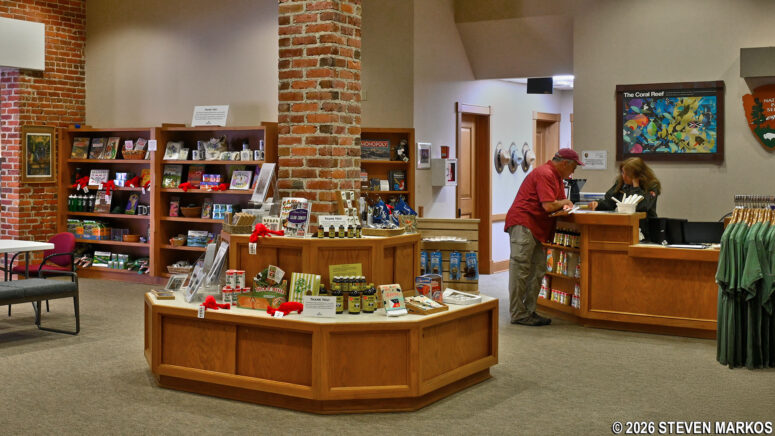 Information desk and souvenir store at the Prairie Acadian Cultural Center, Jean Lafitte National Historical Park and Preserve