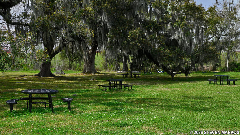 Picnic area at Chalmette Battlefield, Jean Lafitte National Historical Park and Preserve