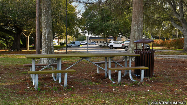 Picnic table at the Wetlands Acadian Cultural Center, Jean Lafitte National Historical Park and Preserve