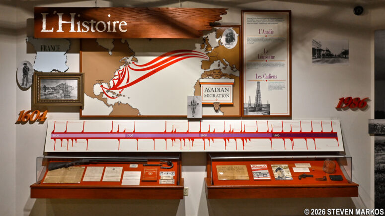 L'Histoire exhibit at the Prairie Acadian Cultural Center, Jean Lafitte National Historical Park and Preserve