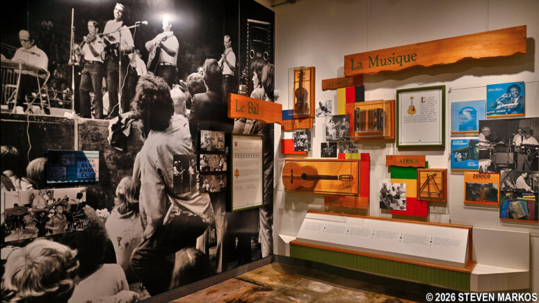 Exhibit on music and dance at the Wetlands Acadian Cultural Center, Jean Lafitte National Historical Park and Preserve