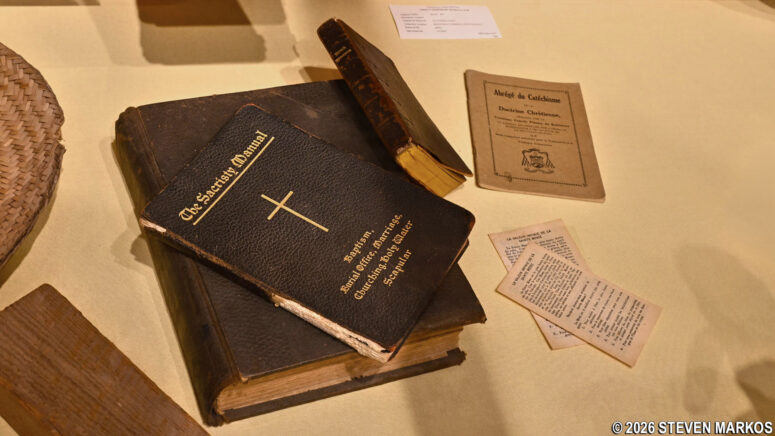 Religious books and pamphlets on display at the Wetlands Acadian Cultural Center, Jean Lafitte National Historical Park and Preserve