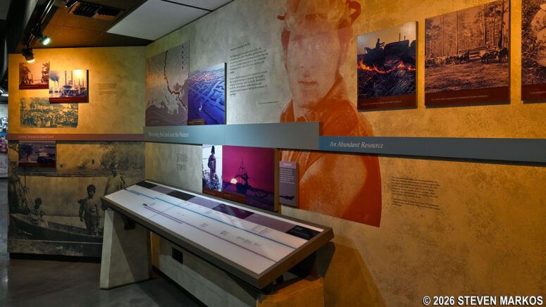 Exhibit on using the resources of the Mississippi River at the French Quarter Visitor Center, Jean Lafitte National Historical Park and Preserve