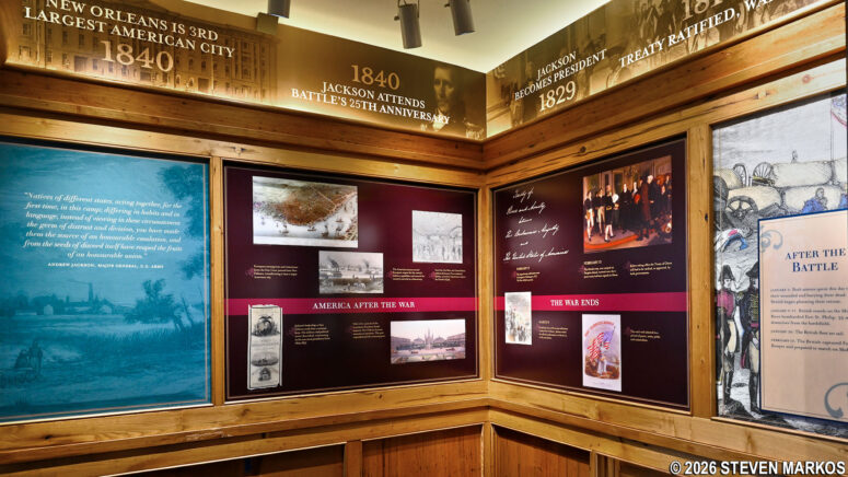 Exhibit on the events after the War of 1812 at the Chalmette Battlefield Visitor Center, Jean Lafitte National Historical Park and Preserve