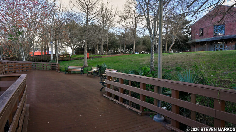 Boardwalk and boat dock behind the Wetlands Acadian Cultural Center, Jean Lafitte National Historical Park and Preserve