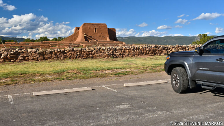 Parking lot at the Spanish Mission Church, Pecos National Historical Park