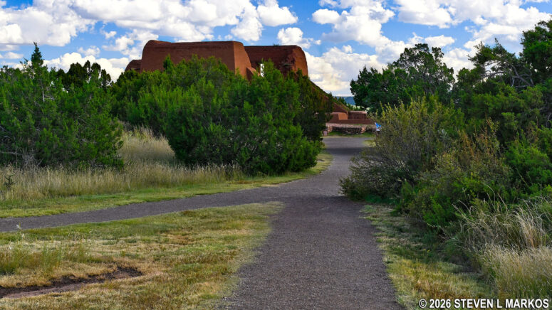Intersection at the southern end of the loop around the Pecos Pueblo that leads to the Spanish Mission Church, Pecos National Historical Park