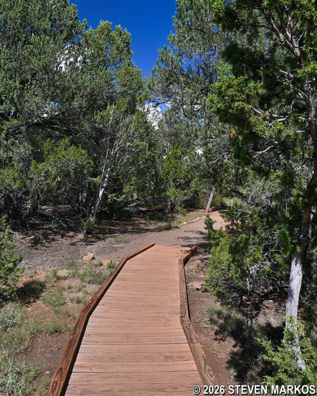 Footbridge on the Ancestral Sites Trail on the hike back to the Visitor Center from the Spanish Mission Church, Pecos National Historical Park