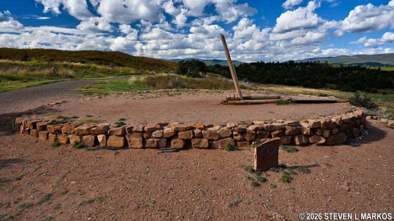 Numbered marker on the Ancestral Sites Trail at Pecos National Historical Park