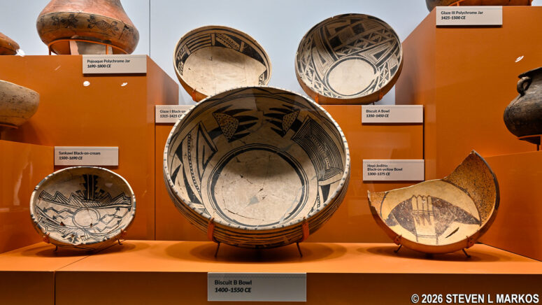 Pottery discovered at Pecos National Historical Park on display in the Visitor Center museum
