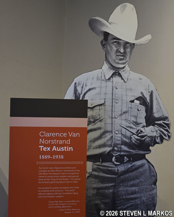 Tex Austin exhibit inside the Trading Post Museum, Pecos National Historical Park