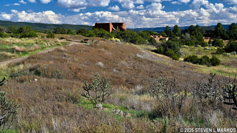 View of the Spanish Mission Church from the South Pecos Pueblo, Pecos National Historical Park