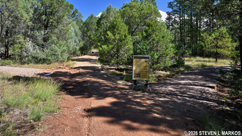 Intersection at the start of the Glorieta Battlefield Trail in Pecos National Historical Park