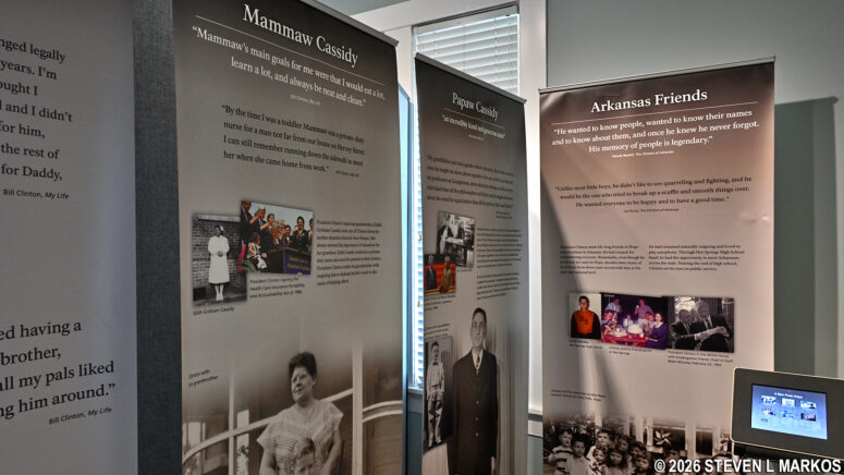 Exhibit area inside the President William Jefferson Clinton Birthplace Home National Historic Site Visitor Center