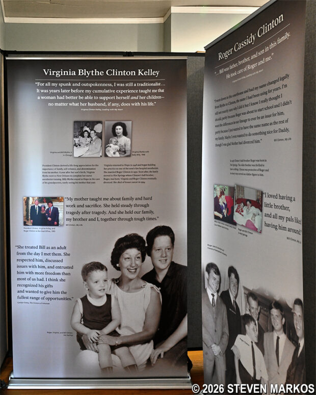 Exhibit area inside the President William Jefferson Clinton Birthplace Home National Historic Site Visitor Center