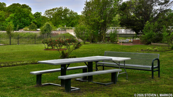 Picnic table at President William Jefferson Clinton Birthplace Home National Historic Site