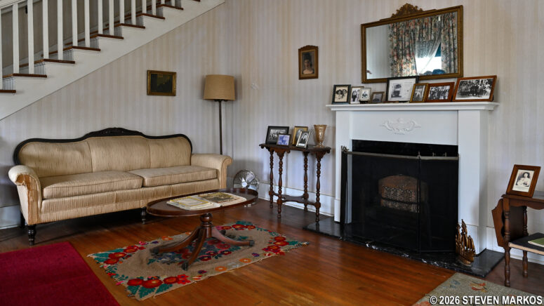 Living room inside Clinton's birthplace home, President William Jefferson Clinton Birthplace Home National Historic Site