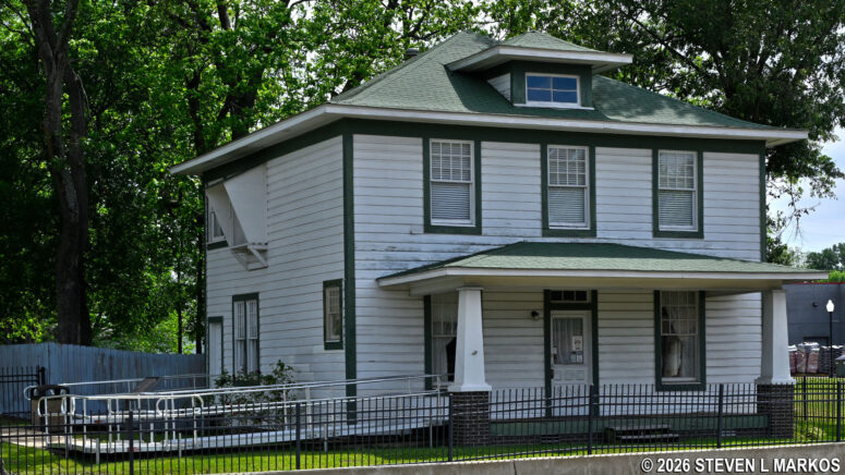Wheelchair ramp at Bill Clinton’s birthplace home, President William Jefferson Clinton Birthplace Home National Historic Site