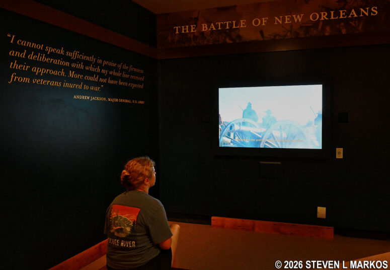 Battle of New Orleans video shows at the Chalmette Battlefield Visitor Center, Jean Lafitte National Historical Park and Preserve