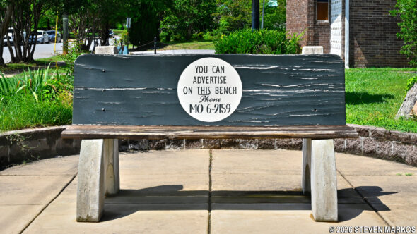 The Elizabeth Eckford Bus Bench at Little Rock Central High School National Historic Site
