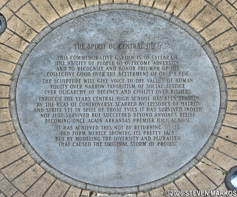 Spirit of Central High poem at the Central High Commemorative Garden, Little Rock Central High School National Historic Site