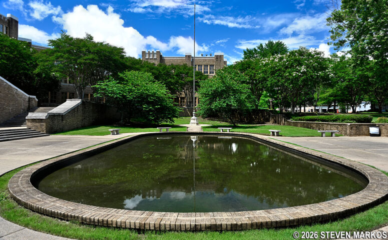 Reflecting pool at the entrance to Little Rock Central High School in Little Rock, Arkansas