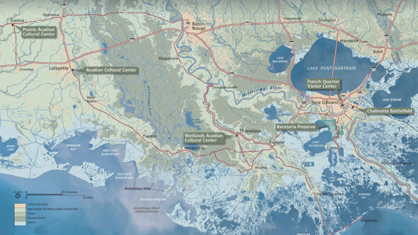 Jean Lafitte National Historical Park and Preserve map (click to enlarge)