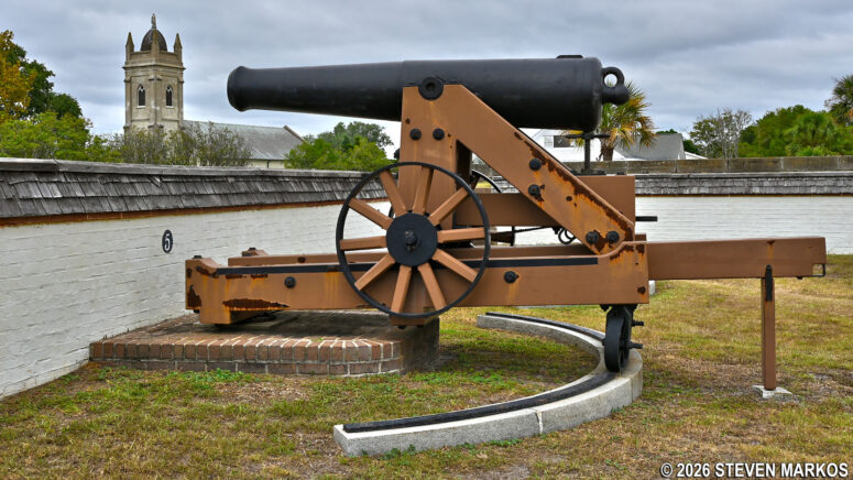 Pre-Civil War era cannons on display at Fort Moultrie, Fort Sumter and Fort Moultrie National Historical Park