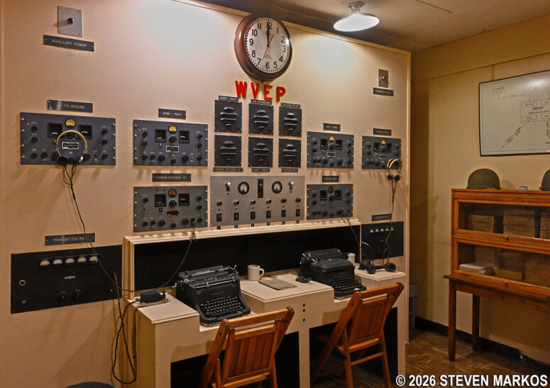 Communications room inside the Harbor Entrance Control Post at Fort Moultrie, Fort Sumter and Fort Moultrie National Historical Park
